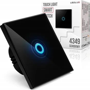 vypínač SPÍNAČ Vypínač SVĚTLA SKLENĚNÝ DOTYKOVÝ SCHODIŠŤOVÝ Moderní Černý