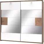 Skříň Livorno 215 cm Dub Wotan/Bílá