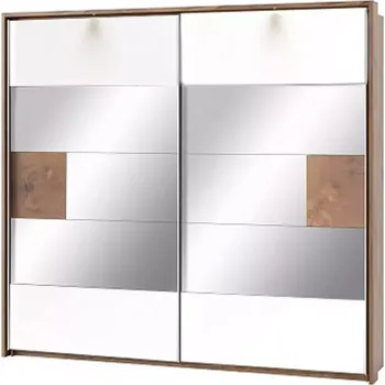 Šatní skříň Skříň Livorno 215 cm Dub Wotan/Bílá