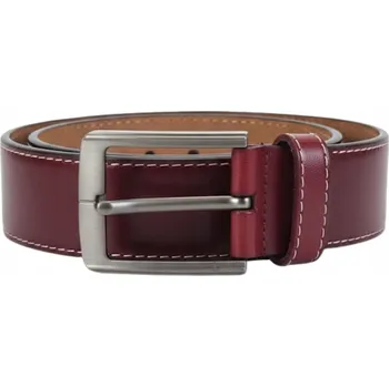 Opasek Pásek Bordový Kožený k Džínám Klasická Spona 110 cm Dárek pro Něj