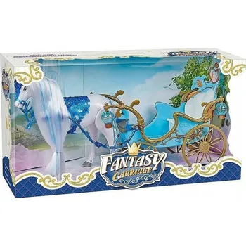 Karoca pro panenky 29 Cm, na baterie, chodící kůň, světlo; 56x30x19 Cm