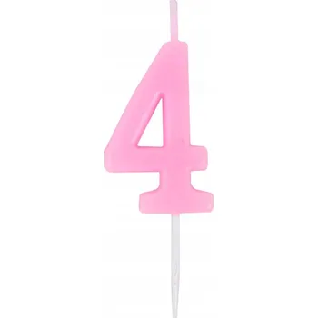 Dortová svíčka Růžová svíčka na dort ČÍSLICE 4