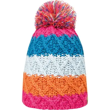 Čepice Zimní Čepice pro panenky s bambulkou v barevných proužcích, vel. 55