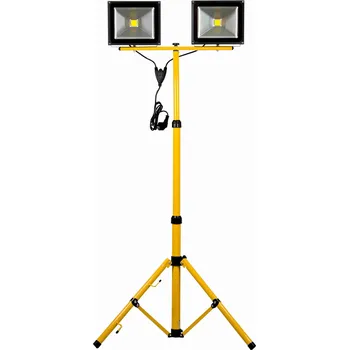 Halogenový LED reflektor na stavebním stativu 2x50W *studená bílá* 10400lm