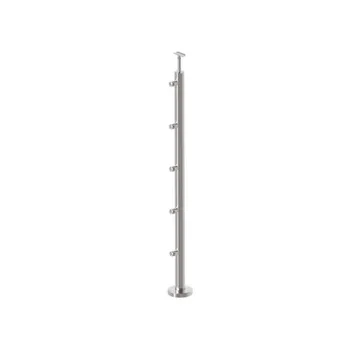 Zábradlí Hahn Steel Sloupek na schody Ø42,4 mm x 1000mm, 5xØ12mm, AISI 316