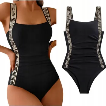 Dámské plavky ZEŠTÍHLUJÍCÍ JEDNODÍLNÉ PLAVKY DÁMSKÉ ČERNÉ M 38