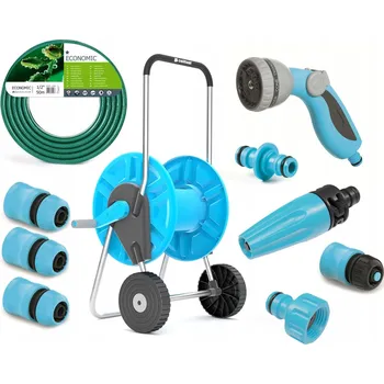 Zahradní hadice Zahradní sada Cellfast, hadice Economic 1/2'' 50 m, vozík Aluplus 1/2'' 60 m