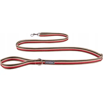 Vodítko pro psa AMIPLAY VODÍTKO PRO PSA ČERVENO-OLIVOVÉ PRUHY EASY FIX POPULAR M