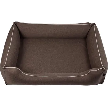 Pelíšek pro psa Doupě Mestizo, 100x75 cm, hnědé s bílým lemováním, SMTF-BRO-W-3