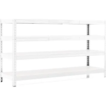 regál Policový regál Trestles RH 900x1200x500, nosnost 1400 kg, 4 police Barva: pozink, Provedení police: bílá MDF 5 mm