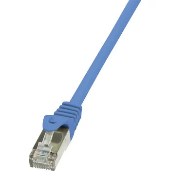 Datový kabel LogiLink CP1066S RJ45 síťové kabely, propojovací kabely CAT 5e F/UTP 3.00 m modrá s ochranou 1 ks