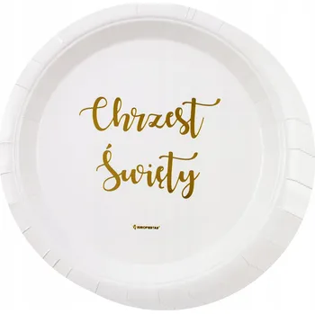 Talíř Papírové talířky 23cm sada 6 ks Křest Svatý Talíř
