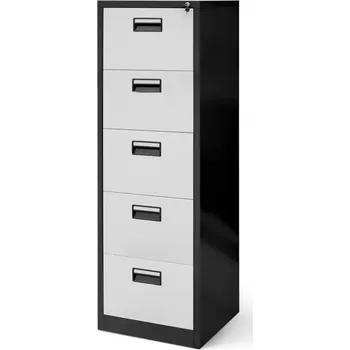 Kancelářská sestava Skříň Sara V005 kov antracit/bílá