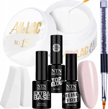 Lak na nehty Sada na nehty Babyboomer Mat 6v1 Gel Báze Lak Top Štěteček Houbičky