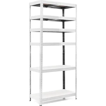 regál Policový regál Trestles RH 2000x1000x300, nosnost 2100 kg, 6 polic Barva: pozink, Provedení police: bílá MDF 5 mm