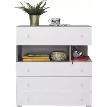 Kancelářská sestava Komoda Sigma 85cm Beton/Bílá/Dub