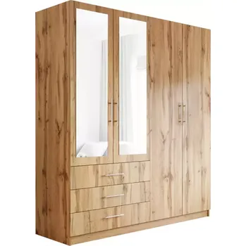 Předsíňová stěna Skříň Pekin D4 196cm Dub Wotan/Zrcadlo