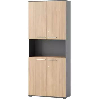 Kancelářská sestava Skříň s Regale Omega 90cm Dub Urban/Grafit