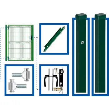 Plot 3D PLOTOVÁ BRANKA LEVÁ, KOMPLETNÍ SOUPRAVA - VČETNĚ SLOUPKŮ A PŘÍSLUŠENSTVÍ WGFUR-T000377