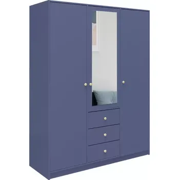 Předsíňová stěna Skříň Siena 2 D3 tlumená modrá / zrcadlo