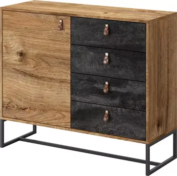 Kancelářská sestava Komoda Dark dk 103 dub ribbeck/černá kámen