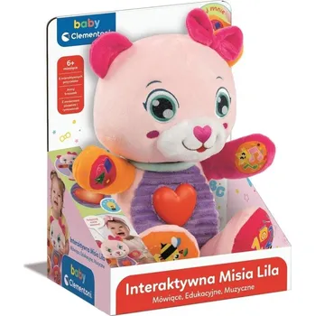 plyšák INTERAKTIVNÍ MEDVÍDEK PRO DĚTI LILA 50387 CLEMENTONI PLYŠÁK