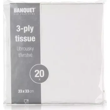 Ubrousky papírové 33x33cm 20ks bílé 29251581