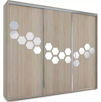 Předsíňová stěna Skříň Wanda 278cm Plást Medu Dub Sonoma