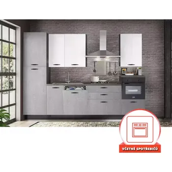 Kuchyňská linka Kuchyňská liinka Manila + spotřebiče 315 Šedá/Bílý
