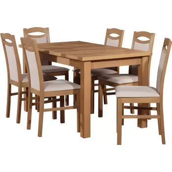 Jídelní set Jídelní Set Idalia 1+6 St28 140x80+40 +W120 Dub Wotan