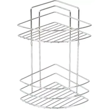 Koupelnový nábytek Koupelnová rohová polička dvoupatrová chrom MX0964