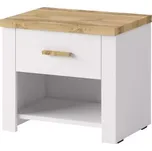 Noční stolek Nicea 50 cm set, dub wotan / bílá