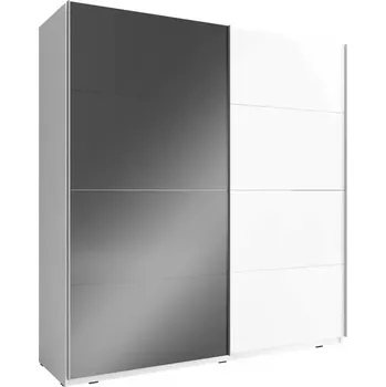 Předsíňová stěna Skříň Mika Multi 200cm Bila/Cerny Lesk