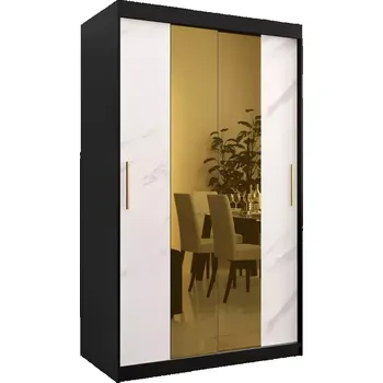 Předsíňová stěna Skříň Platinum T1 120 černá mramor/bílá