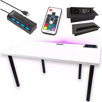 Kancelářská sestava Psací Stůl Top Bílý 136x66x3,6 Model 3