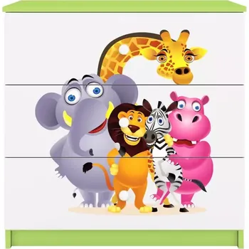Dětský pokoj Dětská komoda Babydreams zelená - Zoo