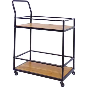 Obývací stěna Kuchyňský vozík PD230206 dub temný/černá