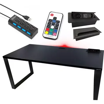 Kancelářská sestava Psací Stůl Top Loft Černá 136x66x3,6 Model 3