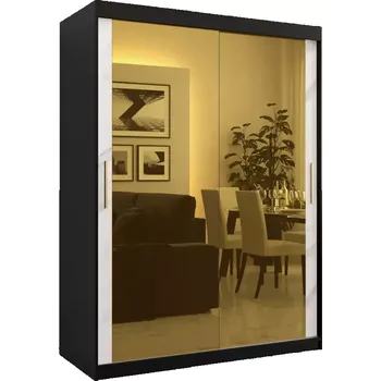 Předsíňová stěna Skříň Platinum T3 150 černá mramor/bílá