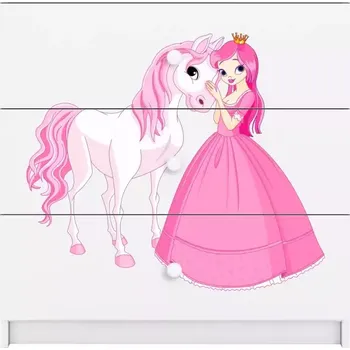 Dětský pokoj Dětská komoda Babydreams bílá - Princezna 2