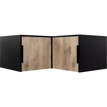 Šatní skříň Nástavec na rohovou skříň Duarte černá/dub viking