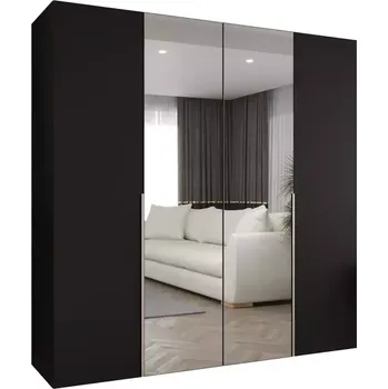 Předsíňová stěna Skříň Alicante II 200 černá/stříbrná