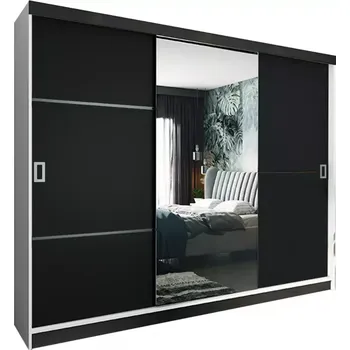 Kancelářská sestava Skříň Retro 200 2l Bílý / Přední Černá