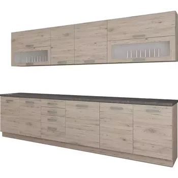 Kuchyňská linka Kuchyňská linka Dub Bordeaux 260cm Bez Pracovní Deskou