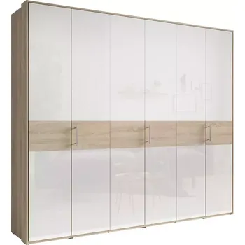 Kancelářská sestava Skříň Isti 6 Dveře Dub Sonoma / Bílý Lesk