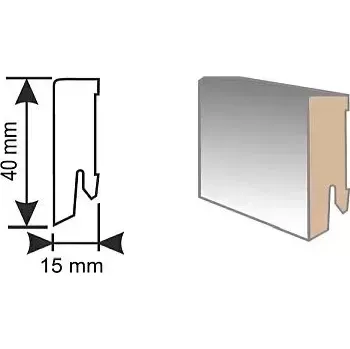 soklová lišta K-Produkt KP 40 Premium 00088 Bílá soklová lišta (10 ks / bal.)