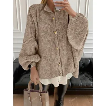 Dámský svetr SHEIN BÉŽOVÝ OVERSIZE KARDIGAN KNOFLÍKY (XL)