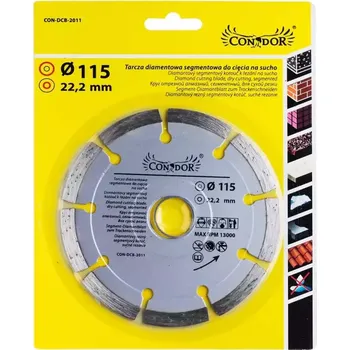 Brusný kotouč Diamantový kotouč, na sucho, segmentový, 115 mm, Condor