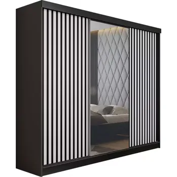 Ložnicová sestava Skříň Malani 200 L Grafit / Přední Bílý