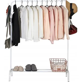 Věšák Stojací kovový věšák Dampo bílý